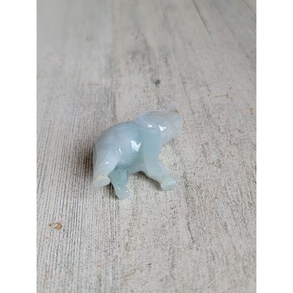 Miniature green quartz elephant figure Decor Safari unique - Picture 6 of 6